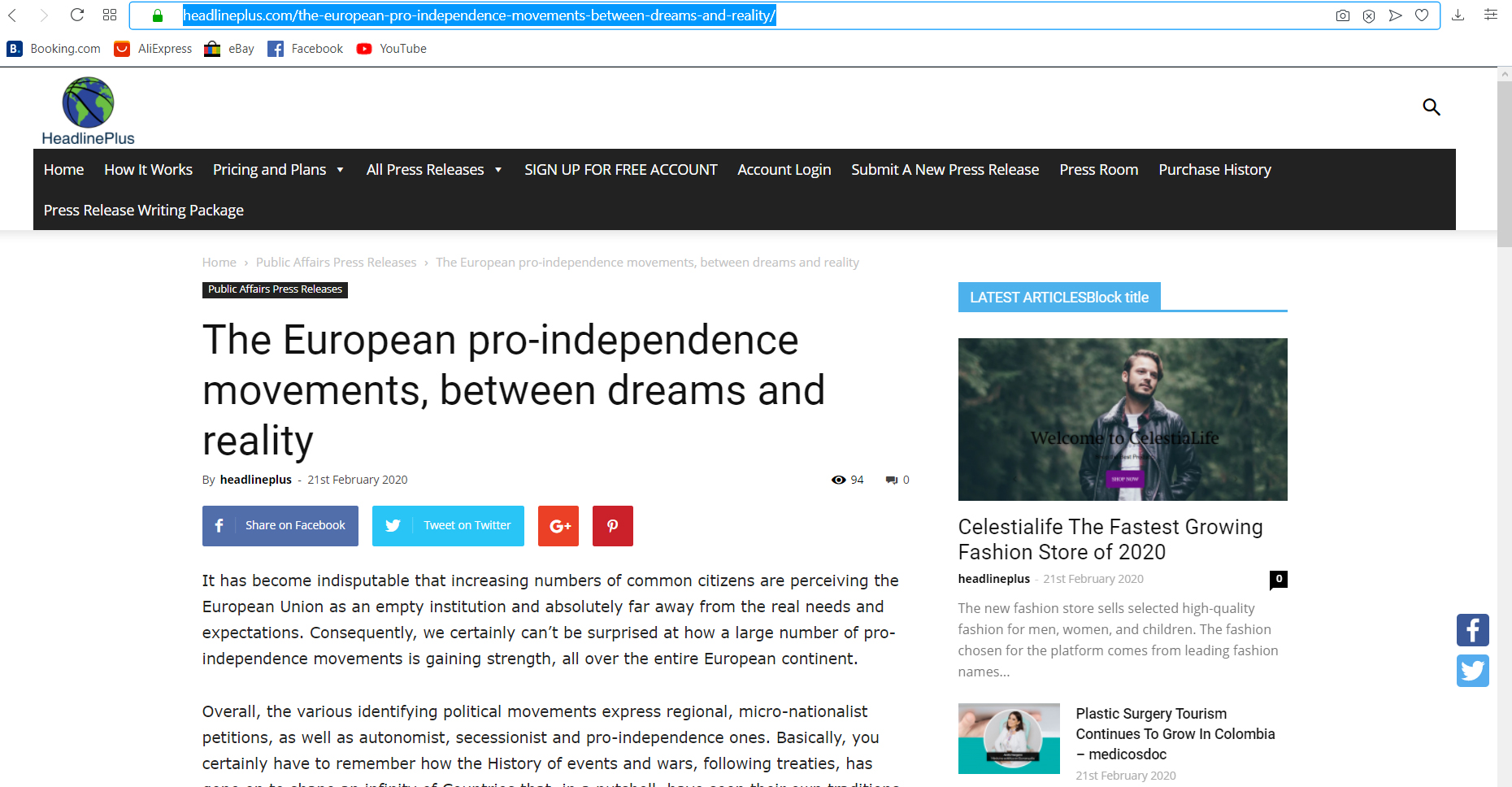 The European pro-independence movements